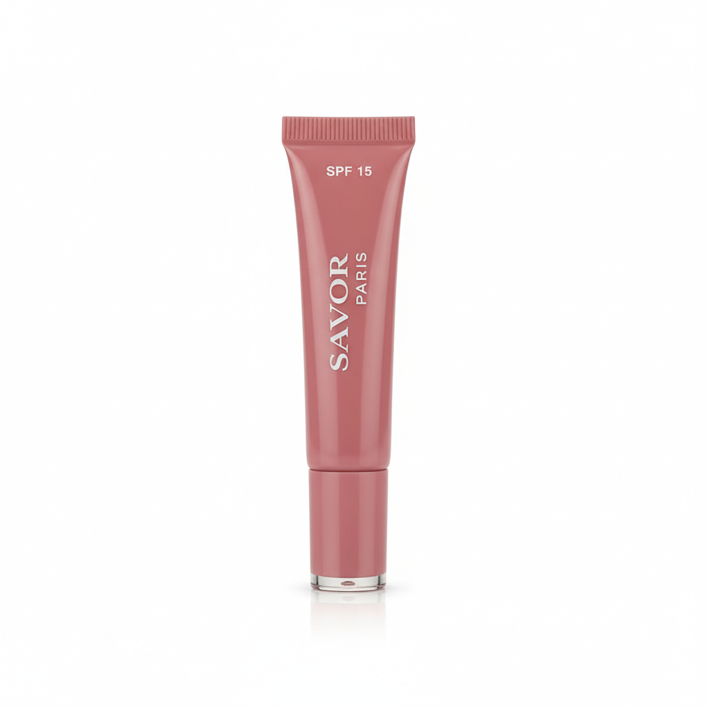 Solar Gloss Rosewood Kiss – soin lèvres teinté SPF 15 | SAVOR Paris