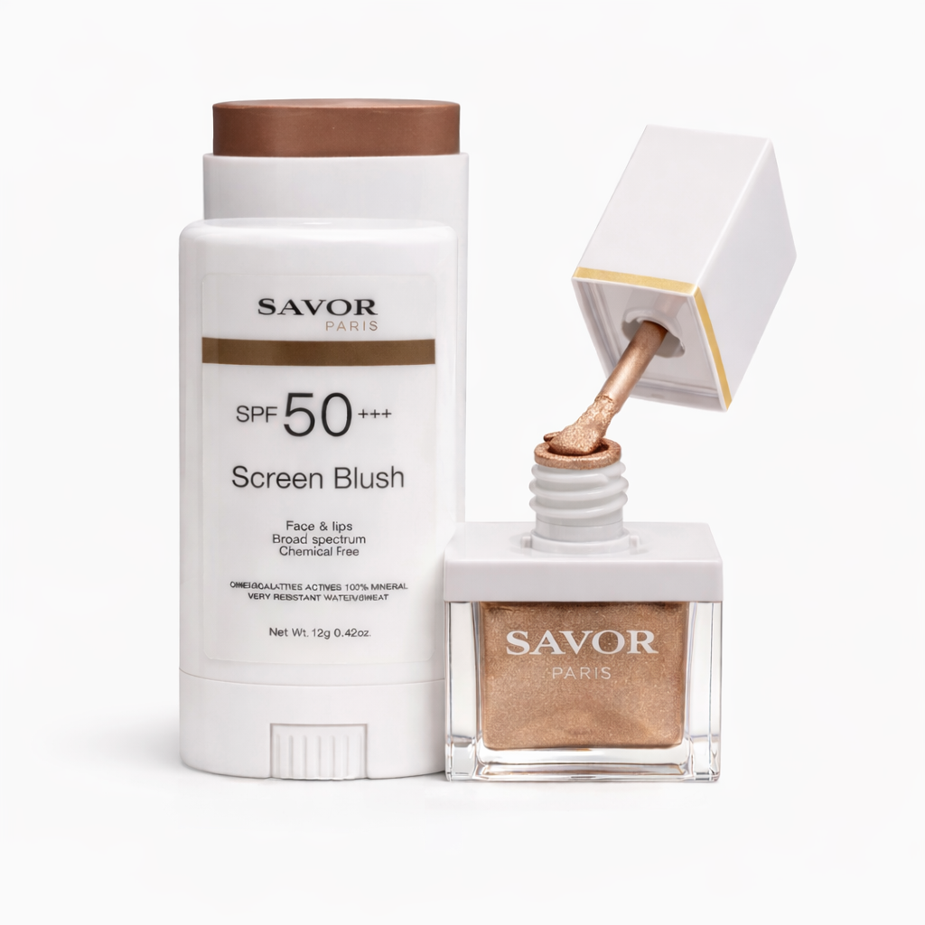 Sun Tan Glow Kit – duo bronzer SPF 50 et highlighter | SAVOR Paris