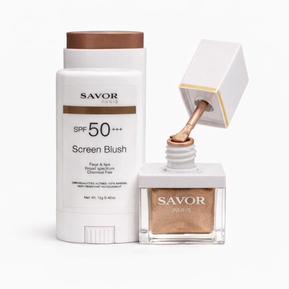 Sun Tan Glow Kit – duo bronzer SPF 50 et highlighter | SAVOR Paris