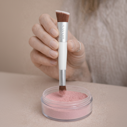Pinceau visage 2-en-1 pour maquillage du teint | SAVOR Paris