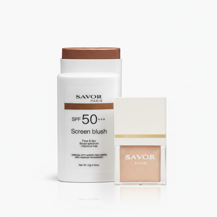 Duo Sun Tan Glow – Screen Blush SPF 50 et Eau de Glow | SAVOR Paris
