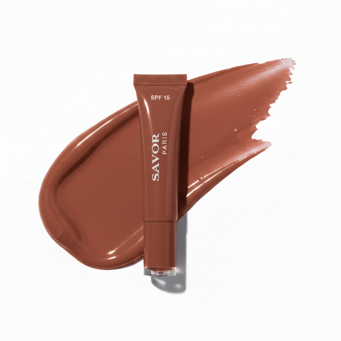 Solar Gloss Nude Chocolat SPF 15 – gloss lèvres teinté | SAVOR Paris
