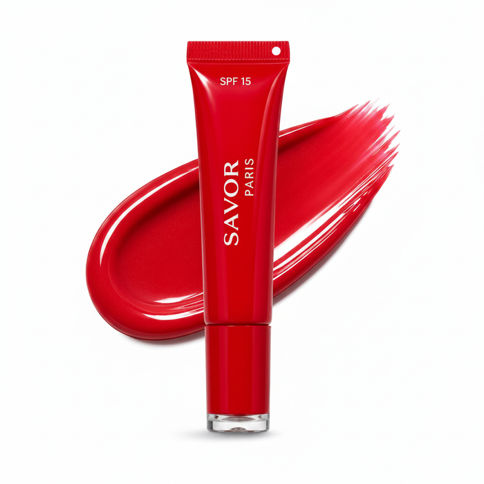 Solar Gloss Ruby Crush SPF 15 – gloss lèvres rouge profond | SAVOR Paris