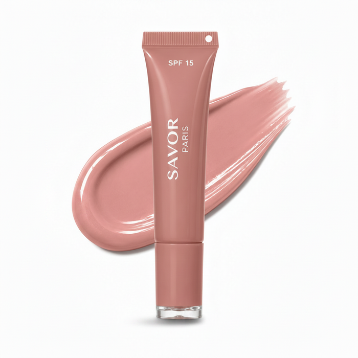 Solar Gloss Rose Fumé SPF 15 – gloss lèvres nude rosé mauve | SAVOR Paris