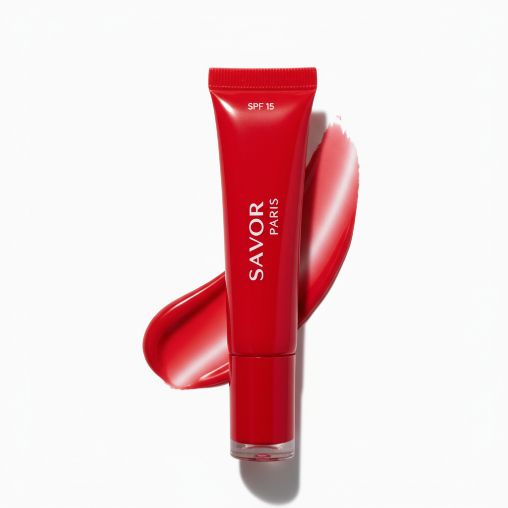 Solar Gloss Ruby Crush – soin lèvres teinté SPF 15 | SAVOR Paris